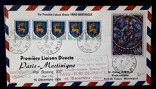 envelopes first day 1st direct link Paris-Martinique by boeing 707