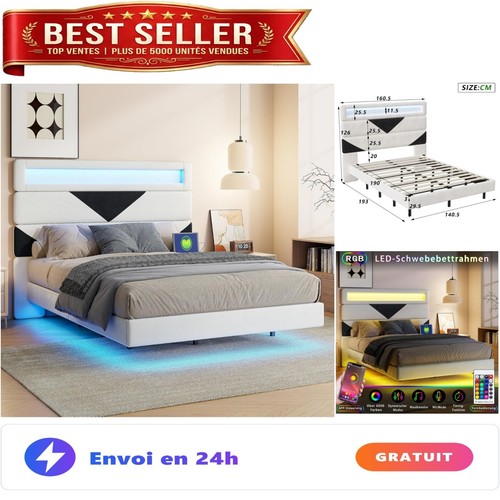 Lit double 140 190 cm - lit,