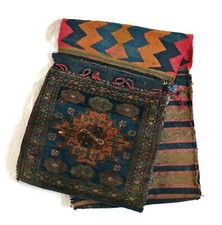 TAPIS de SELLE,ancien tapis selle chameau, Perse, Afghan, sacoche, sac chameau