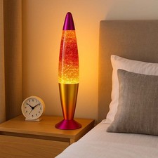 Lampe Magma de Table à Lave Orange Multicolore Décorative Brillant LED H 40 CM