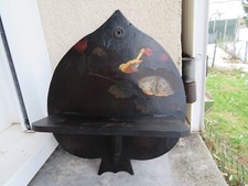 ancienne sellette en papier maché et bois à décor oiseau japonisant