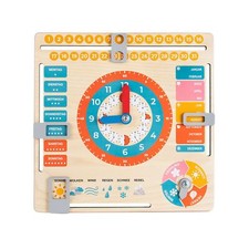 Calendrier en Bois pour Apprendre Allemand pour Enfants - Horloge d'apprentis...