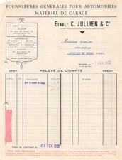 1932 FOURNITURES GENERALES POUR AUTOMOBILES MATERIEL DE GARAGE ETS C JULLIE