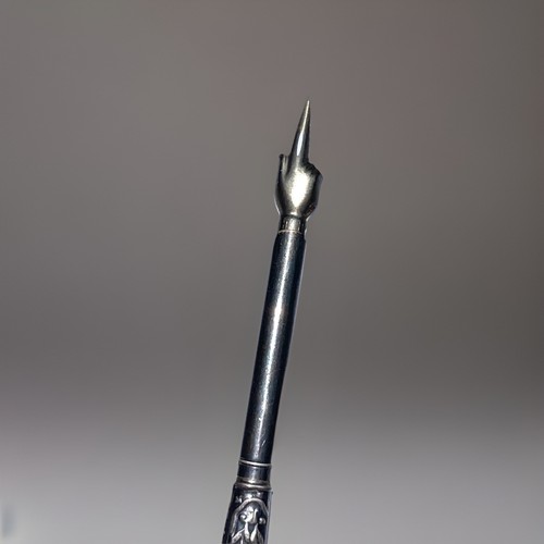 Porte plume ancien argent - plume,