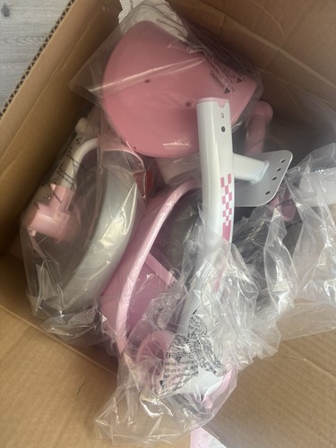 Pink and white tricycle parts - and,