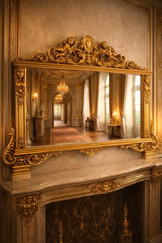 Miroir cheminée mural avec - miroir,