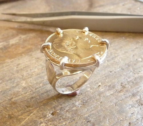 Bague pièce argent - , 6