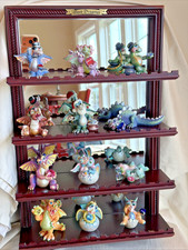 Franklin Mint Mood Dragons Collectables Set Of 12 Dragons and Mirrored Shelf