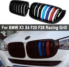 Calandre Grille Noir Brillant Double Lame Couleurs M BMW X3 X4 F25 F26 14-17