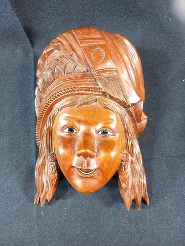 Sculpture tête africaine bois - tête,