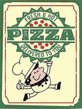 Panneau Métallique Pizza