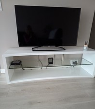 meuble TV  140 blanc laqué