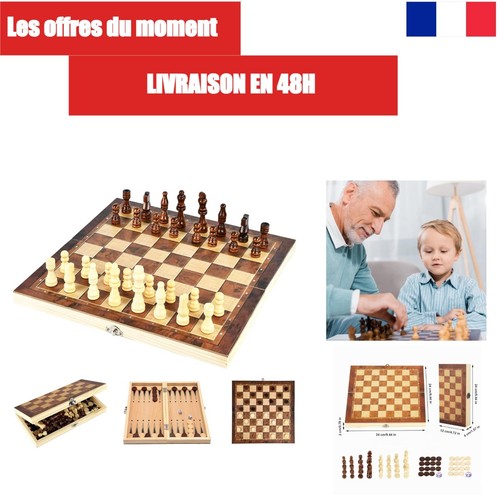 Jeu échecs bois pliable - jeu,