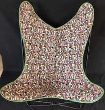 1950 GREEN AA BUTTERFLY DOUBLE ARMCHAIR JACQUARD FABRIC COVER