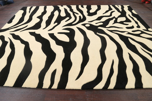 Tapis moderne ivoire noir - tapis, en