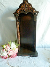 Ancienne niche chapelle bois massif pour statue religieuse à suspendre 44/15,5cm