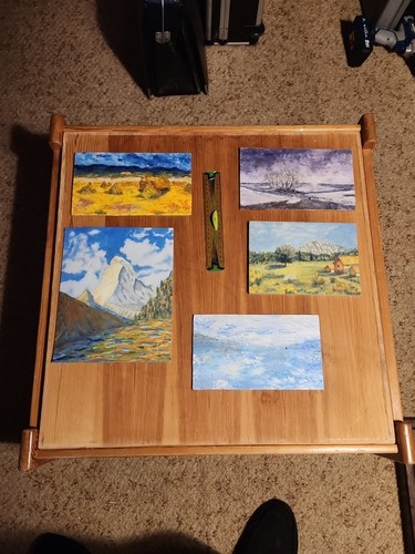 Lot peintures sur - de,