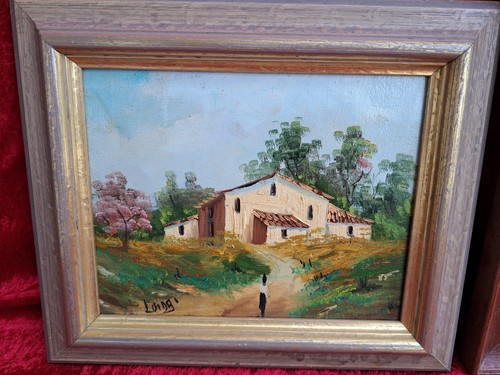 Peinture signée maison dans - maison,