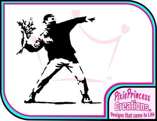 Banksy fleur lanceur vinyle - banksy,