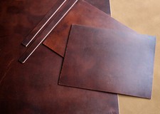 Cuir Naturel, Lederstück, Vierge, Épais, Ancien, Buffle Braun - Cognac