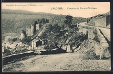 Old postcard Laroche, Chemin du Diable Château 1909 