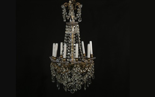 Lustre pampilles cristal - lustre,