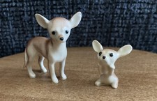 VTG Hagen Renaker Miniature Chihuahua Mama & Puppy Ceramic Dog Figurines