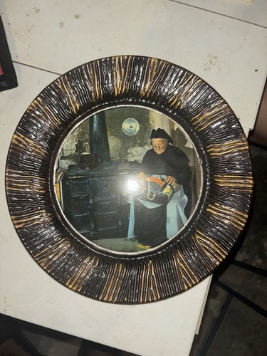 Ancienne assiette bois tourne - assiette,
