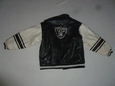 VINTAGE OAKLAND RAIDERS JACKET LEATHER SIZE XL VARSITY LETTERMAN BLACK WHITE NFL