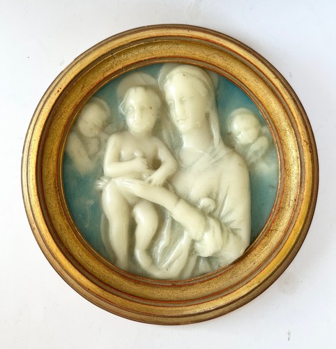 Médaillon bas relief cire - en,
