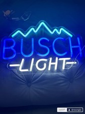 Busch Light Beer Neon LED Sign Wall Mountable USB Power 15"X10"