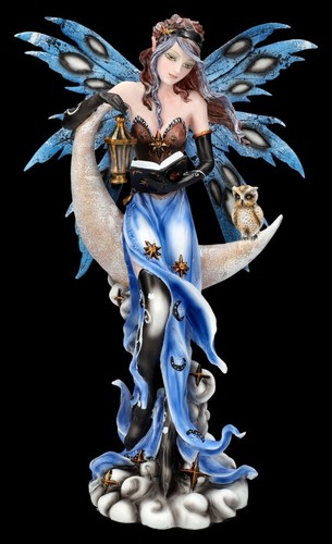 Figurine elfe avec lune - d'elfe,