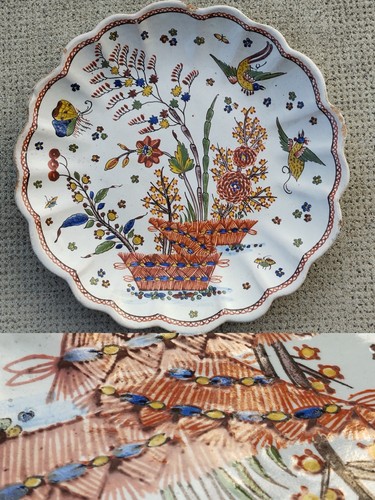 Ancienne assiette plat rouen - ancienne,