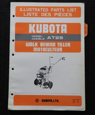 1980's Véritable Kubota AT25 à Pied Behind Rotatif Motoculteur Pièces Catalogue