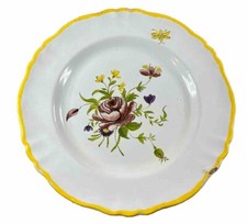Antique 19th century Montpellier Earthenware Plate Floral Decor
