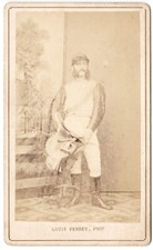Jockey Cavalier with his saddle riding Photo CDV Louis Perret Besancon ca 1867