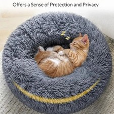 Lit rond en peluche/polaire