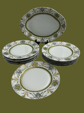 service of 11 flat plates + 1 large plate Porce limoges Haviland France