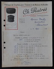 Invoice QUESTEMBERT 1939 FLATRES hook roof roofing head illustrated 63