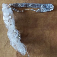 Antique 1920s Tulle Beaded Wedding Garter