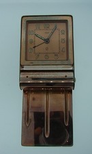 JAEGER MINI CLOCK STAINLESS STEEL GOLD OVERLAY