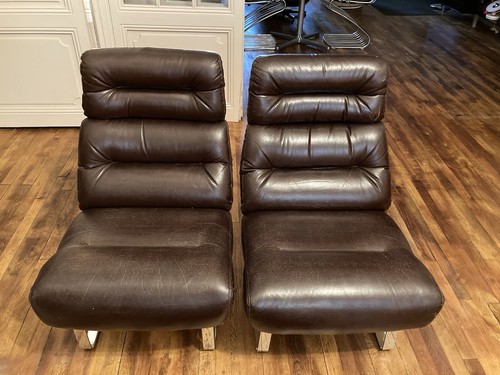 Paire fauteuils attribuée - paire,