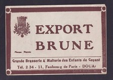 Old label alcohol France BN180358 beer export brown Douai