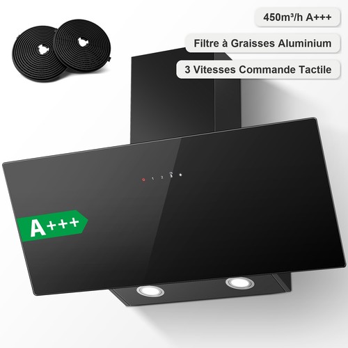 Hotte cuisine 90cm angle noir - angle,