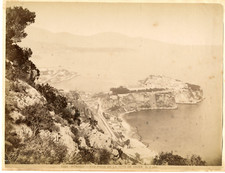 G.J. Monaco, vue prise de la tête de chien  Vintage albumen print  Tirage albu