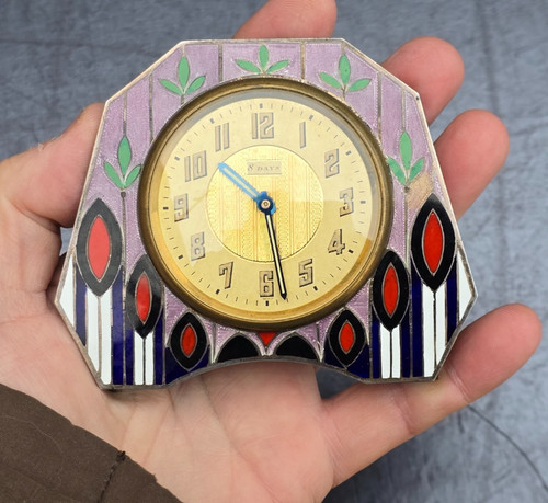 Geneva travel clock silver - clock,