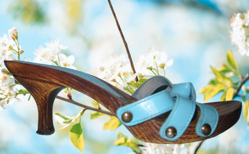 Mules sabots cuir bleu - mules/sabots,