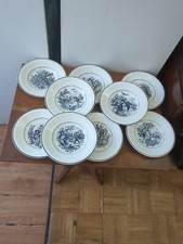 DIGOIN SARREGUEMINES LES MOIS 9  MONTHS SET CREPE PLATES PLATE FRENCH 