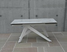 Table à Manger Extensible Plan Verre Effet Céramique Moderne Métal Design