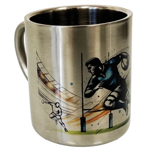 Tasse rugby inox - en, double